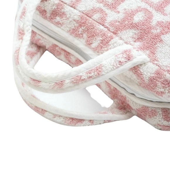SOLD CHRISTIAN DIOR Vintage Y2K Pink & Ivory Terry Cloth Trotter Monogram Mini - Picture 7 of 11